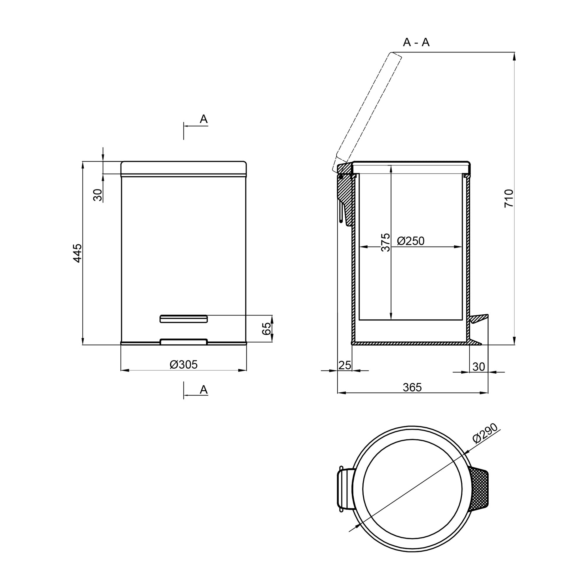 Ведро для мусора Lidz (MCR) 121.01.20 20 л
