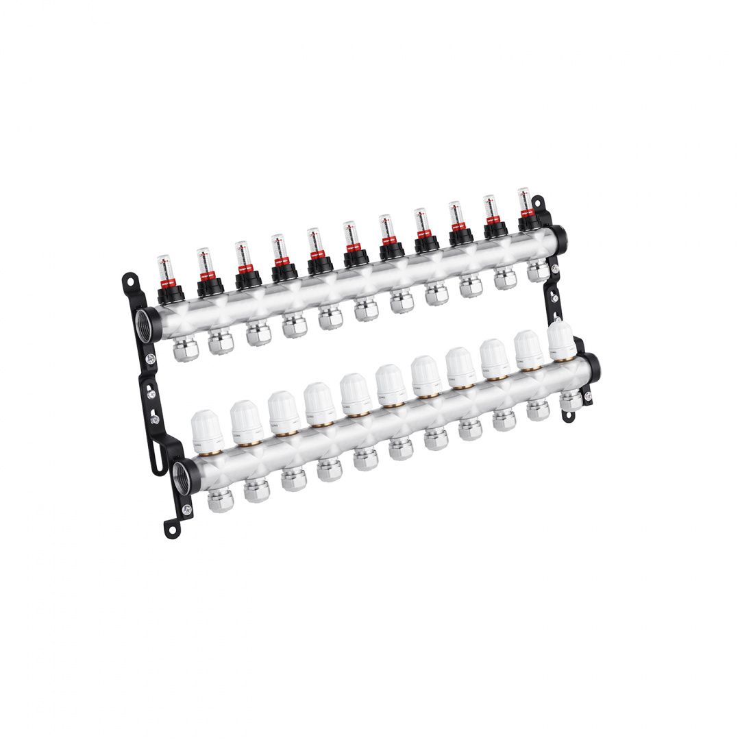 Колектор в зборі STA "Classic" на 11 виходів G1" з євроконусами, нержавіюча сталь