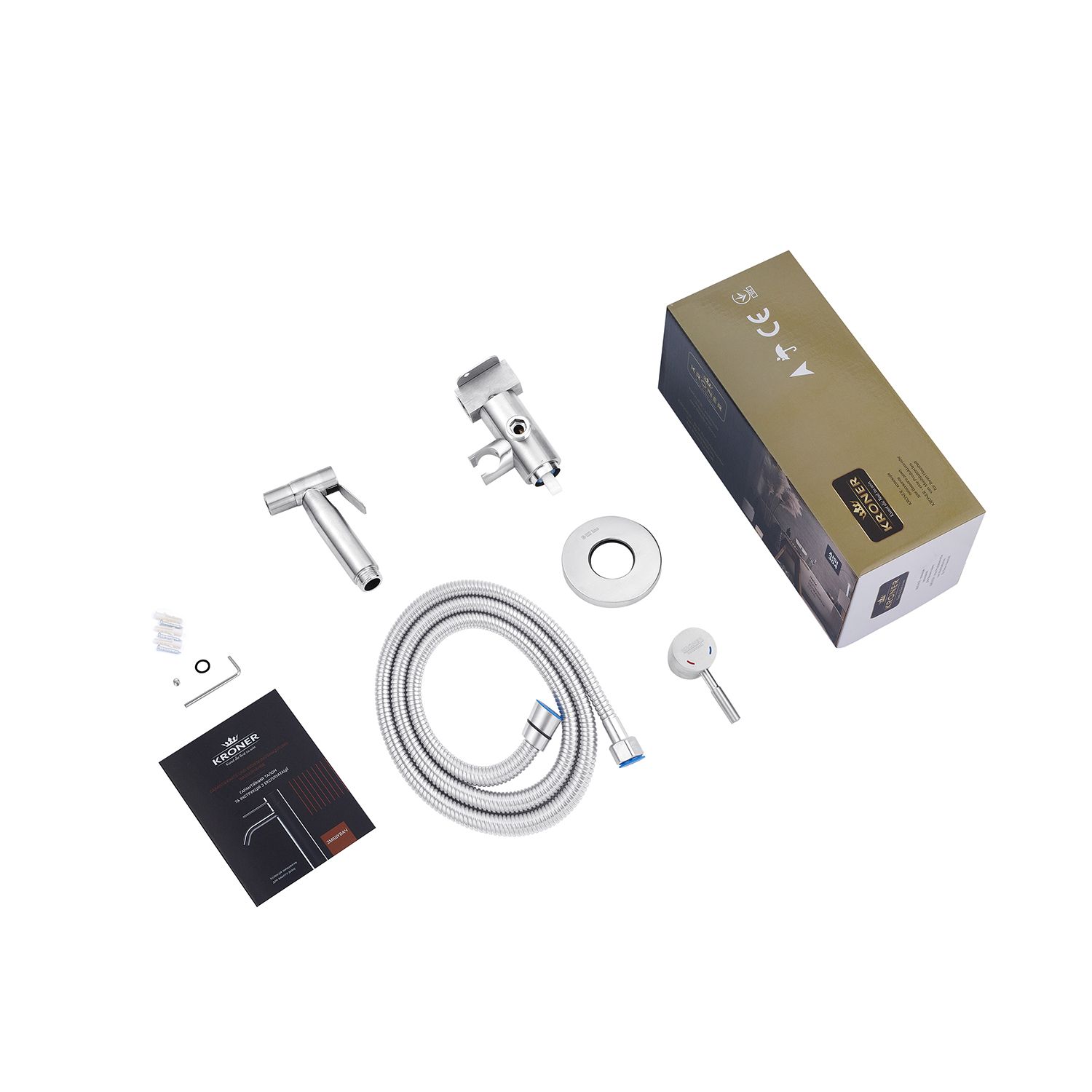 Набор 3 в 1 душова система Kroner Edelstahl Klassisch-ESG082 + змішувач Edelstahl Klassisch-ESG010 + змішувач Edelstahl Klassisch -ESG053