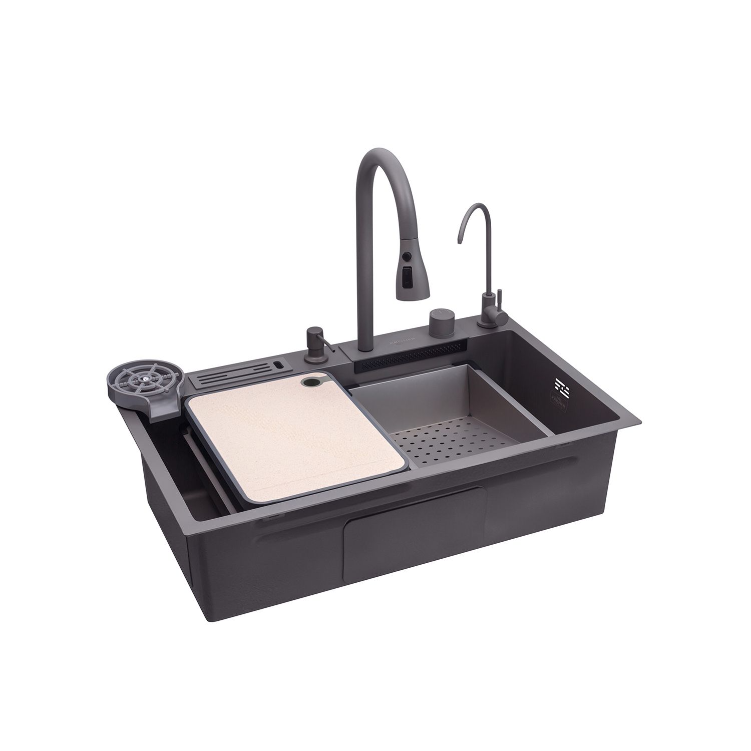 Кухонна мийка Kroner KRP Schwarze - SET7545NG PVD (3.0/0.8 мм)