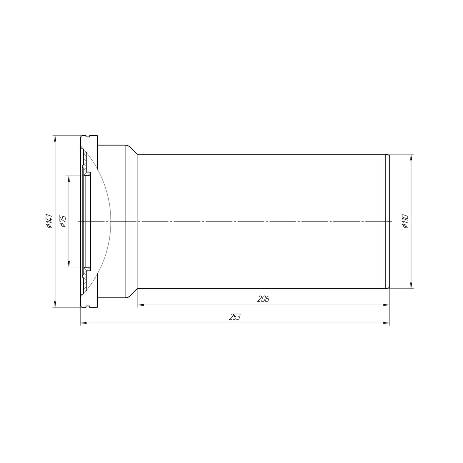 Фанова труба для унітаза ANIplast з випуском 110 мм W1220EU