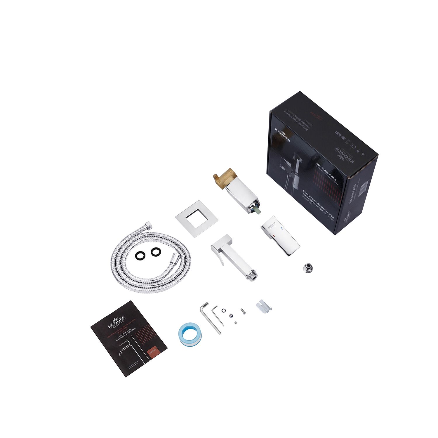 Набір для гігієнічного душу прихованого монтажу зі змішувачем Kroner KRP Bidet - C083