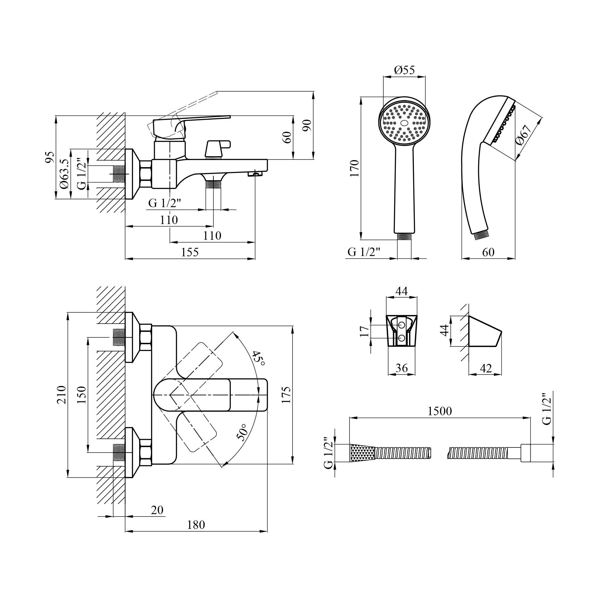 Змішувач для ванни Agua Merida - C060