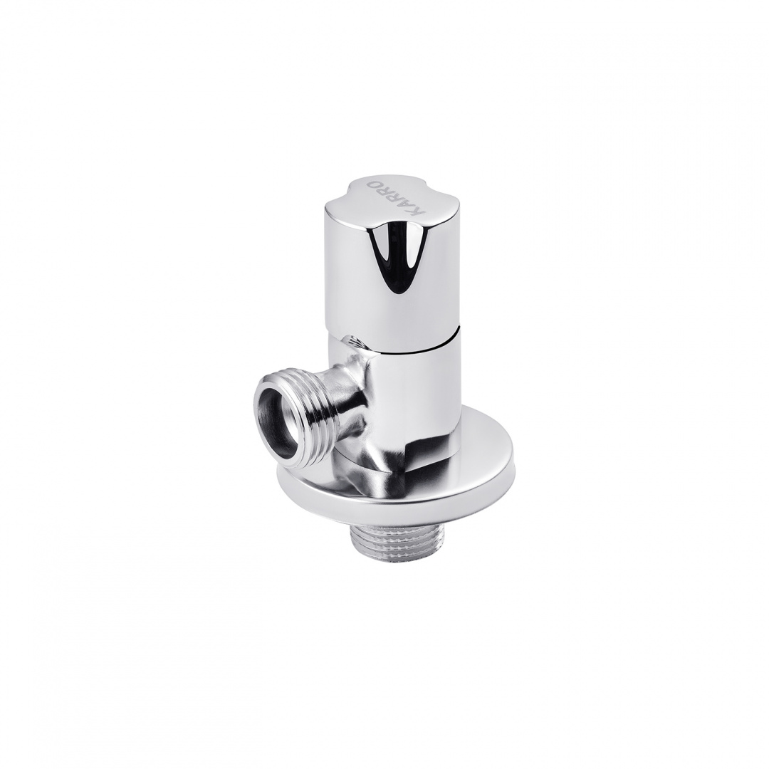 Кран приладовий для підключення Karro 1/2"х1/2" ЗЗ хромований KR-03112А