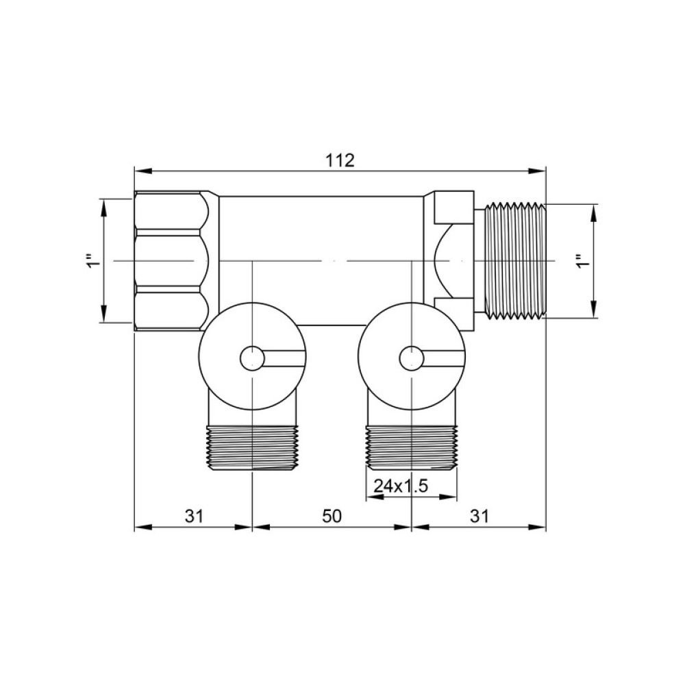 Коллектор Icma 1" 2 выхода №228