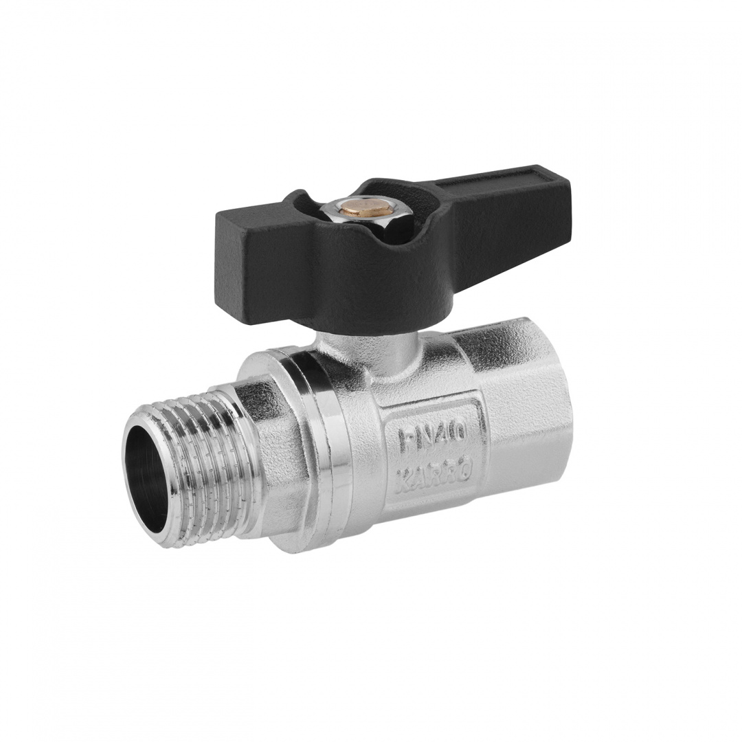 Кран кульовий Karro "Uno Black" 1/2" ВЗ PN40 метелик