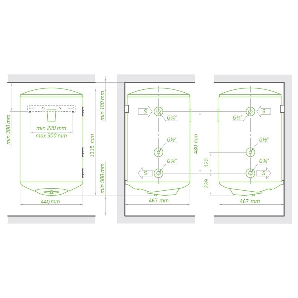 Комбинированный водонагреватель Tesy Bilight 150 л, мокрый ТЭН 2,0 кВт (GCVS1504420B11TSRCP) 301880