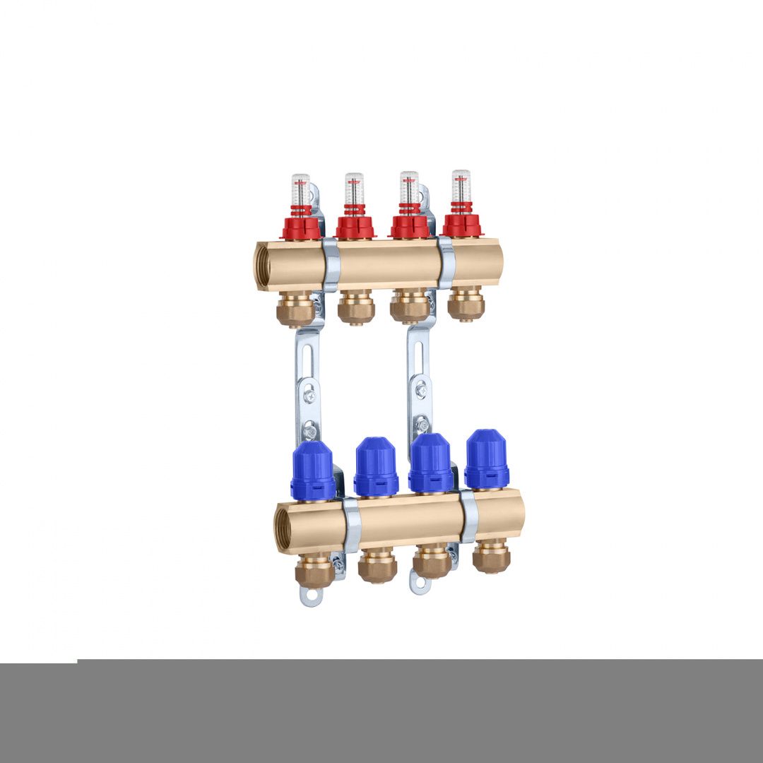 Колектор в зборі STA на 4 виходи 1"х3/4" з євроконусами, латунний
