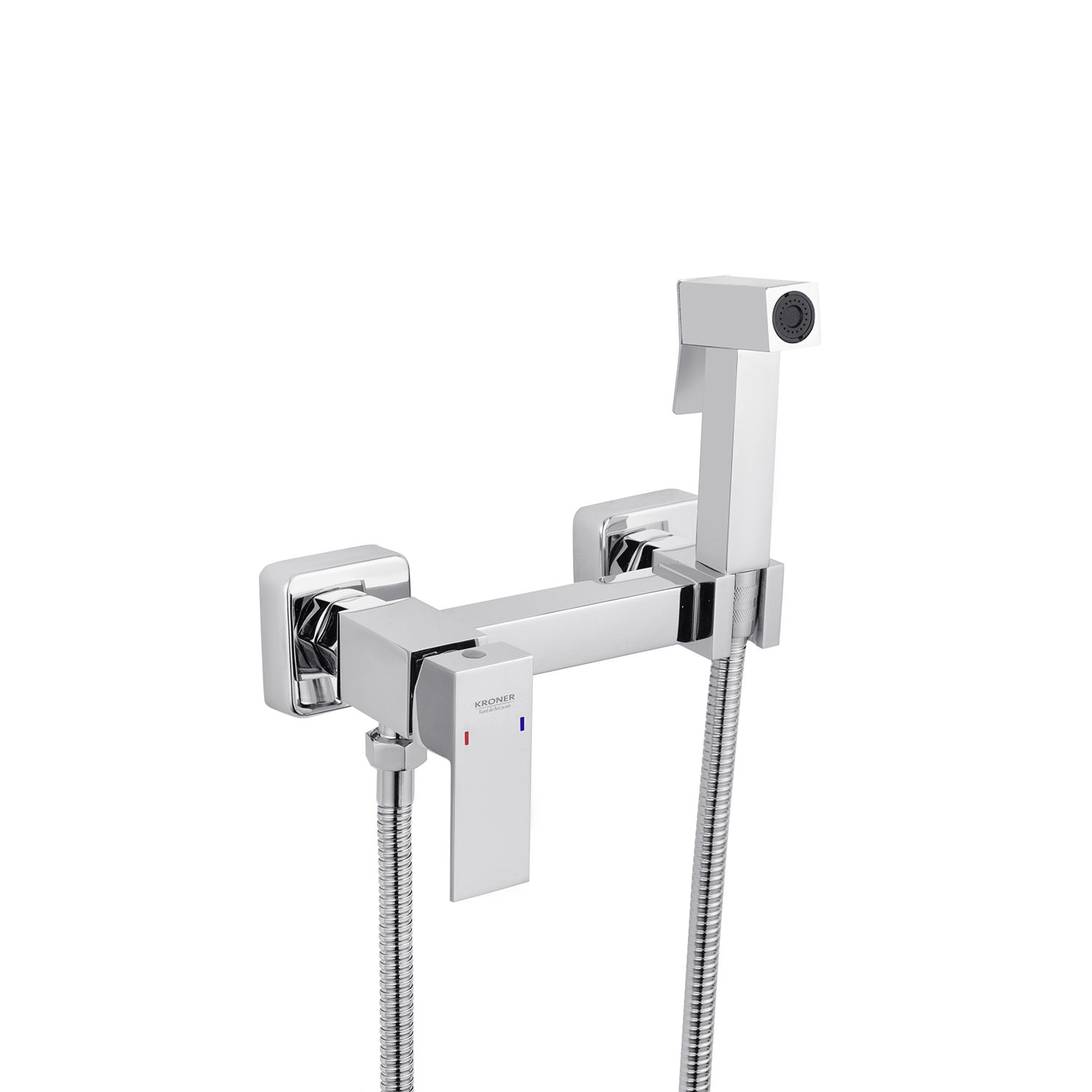Набір для гігієнічного душу зі змішувачем Kroner KRP Edelstahl Kubus - CHR052