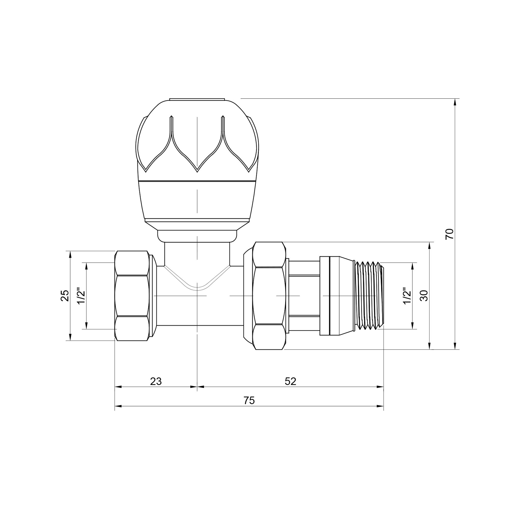 Кран радиаторный Icma 1/2" с антипротечкой прямой №1113