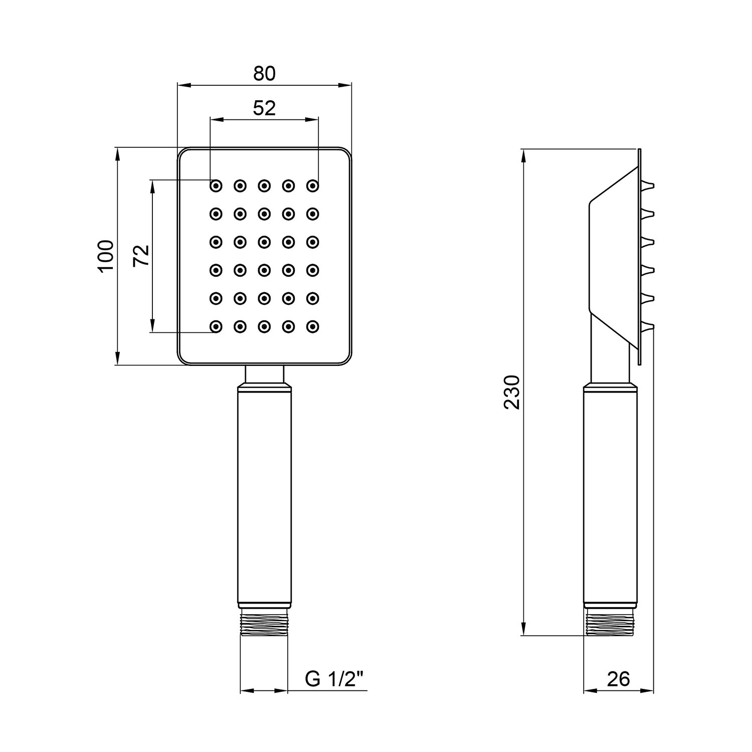 Лійка для ручного душу Kroner KRP Edelstahl Kubus - ESG700