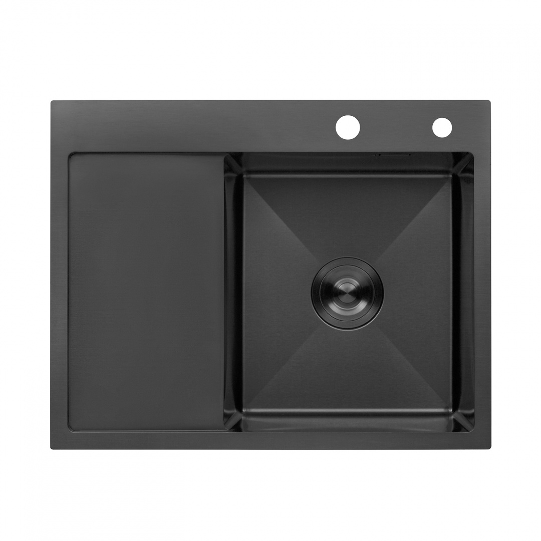 Кухонна мийка Kroner KRP Schwarze - 6350RHM PVD (3.0/1.0 мм)