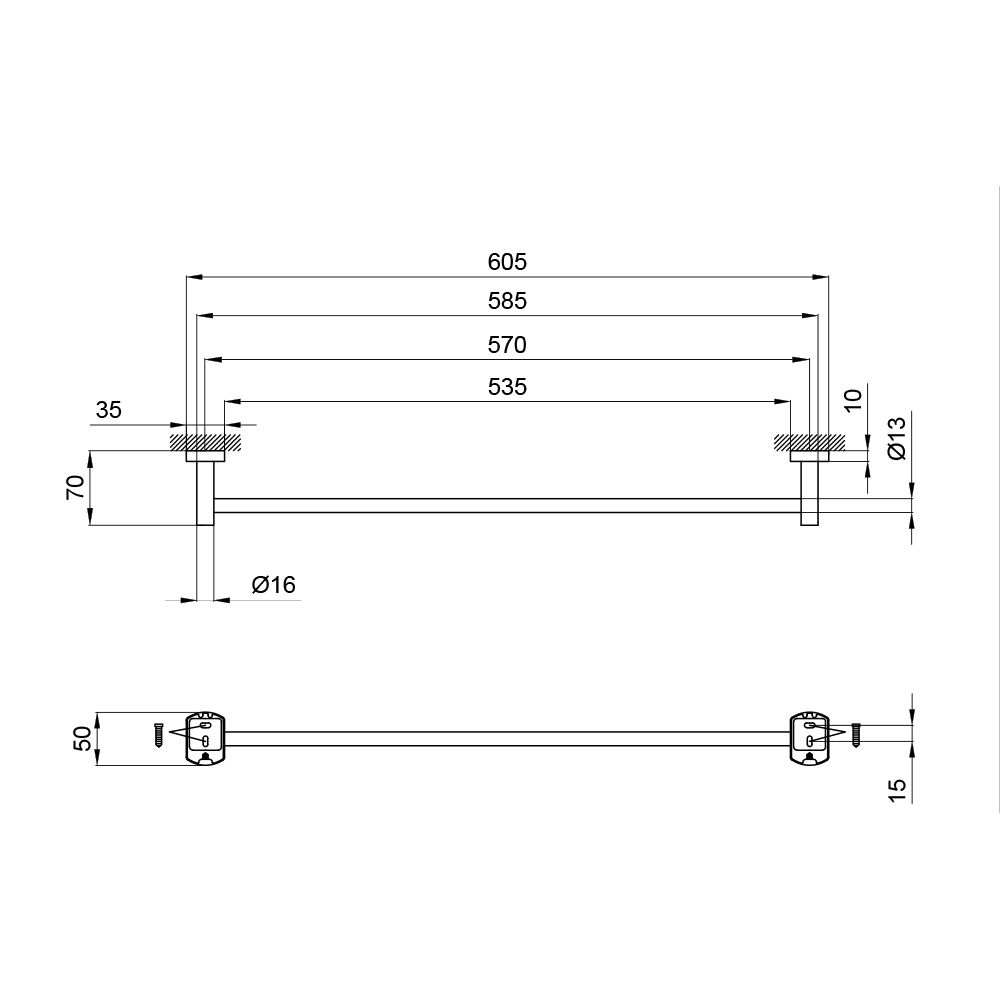 Тримач для рушника Qtap Liberty 605 мм QTLIBCRM1124 Chrome