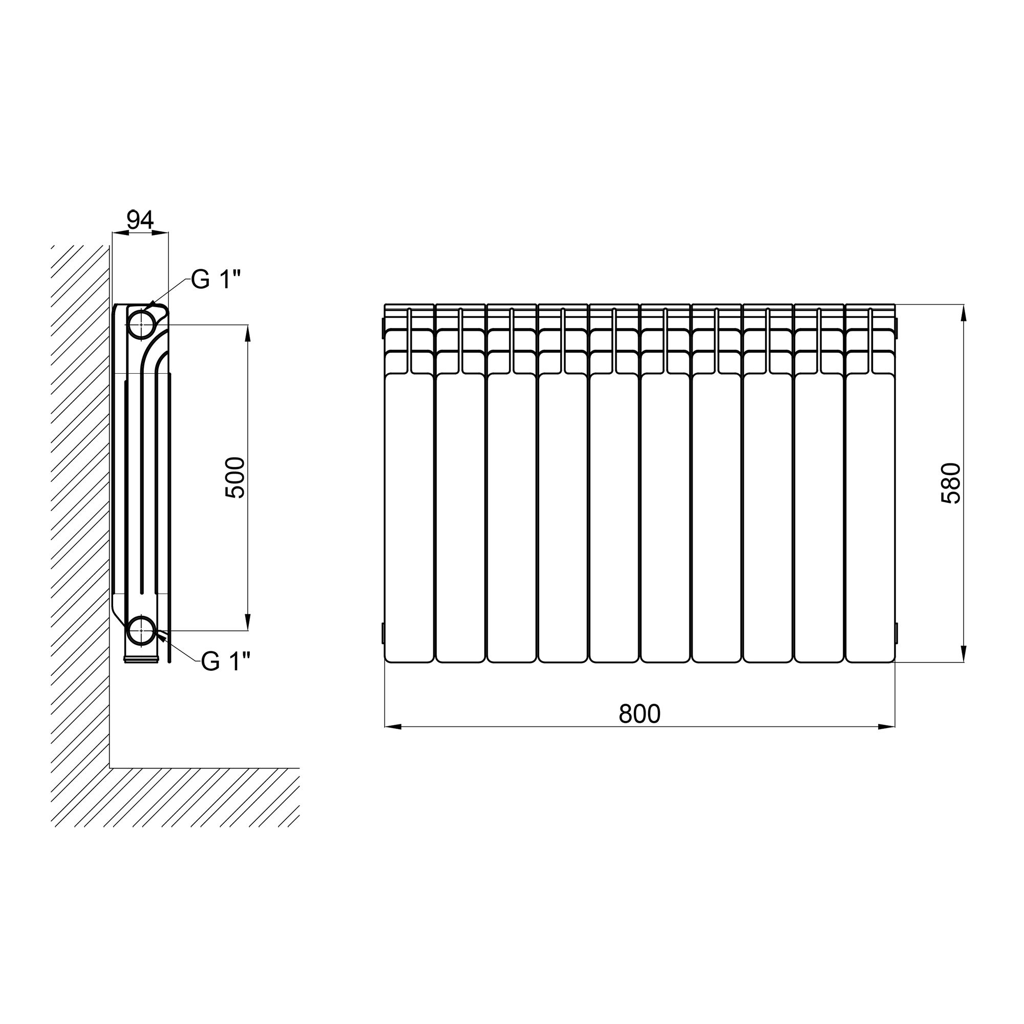 Радіатор алюмінієвий Thermo Alliance All-Magnum 500/96 0,83 кг