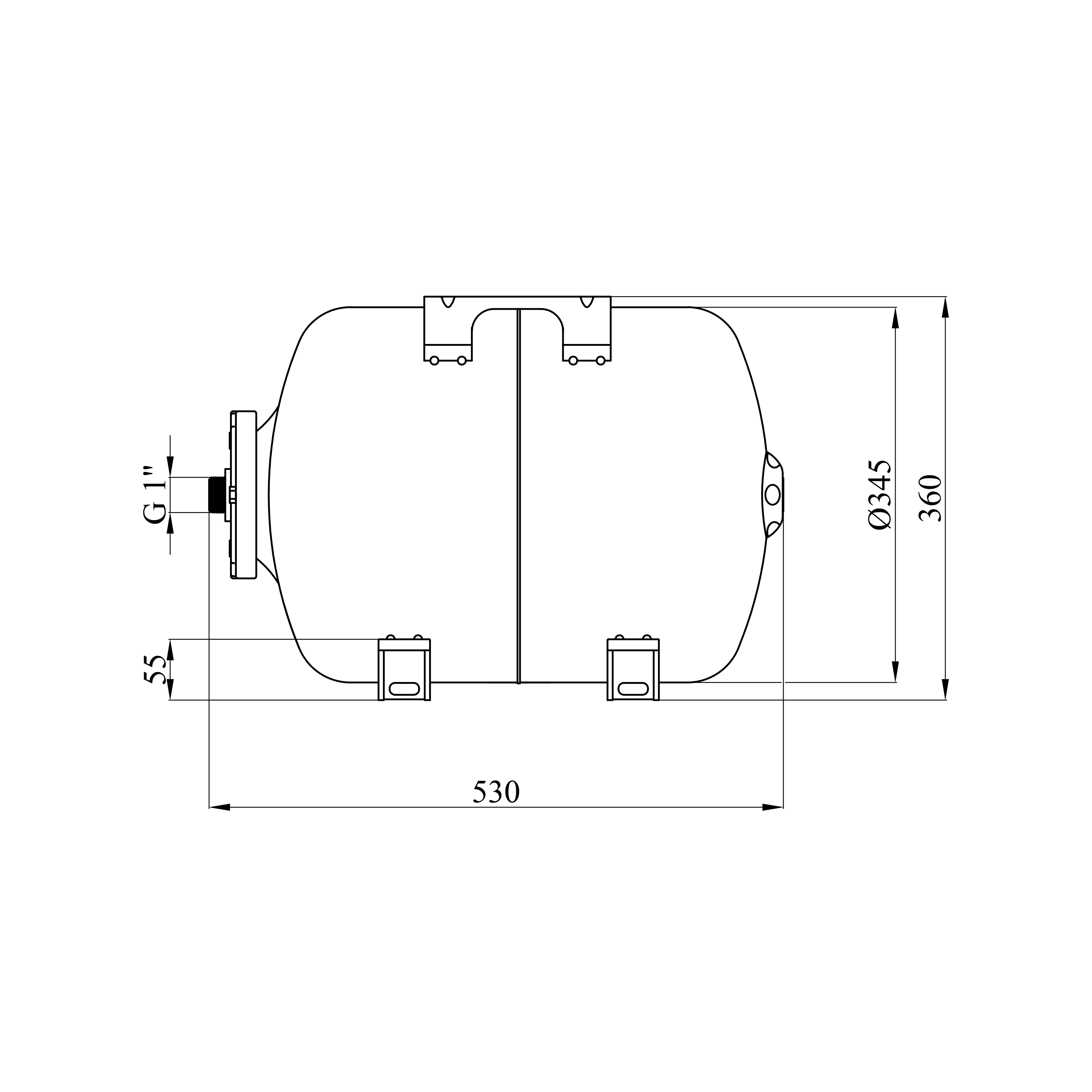 Гідроакумулятор Pumpman горизонтальний 50 л полімерний фланець