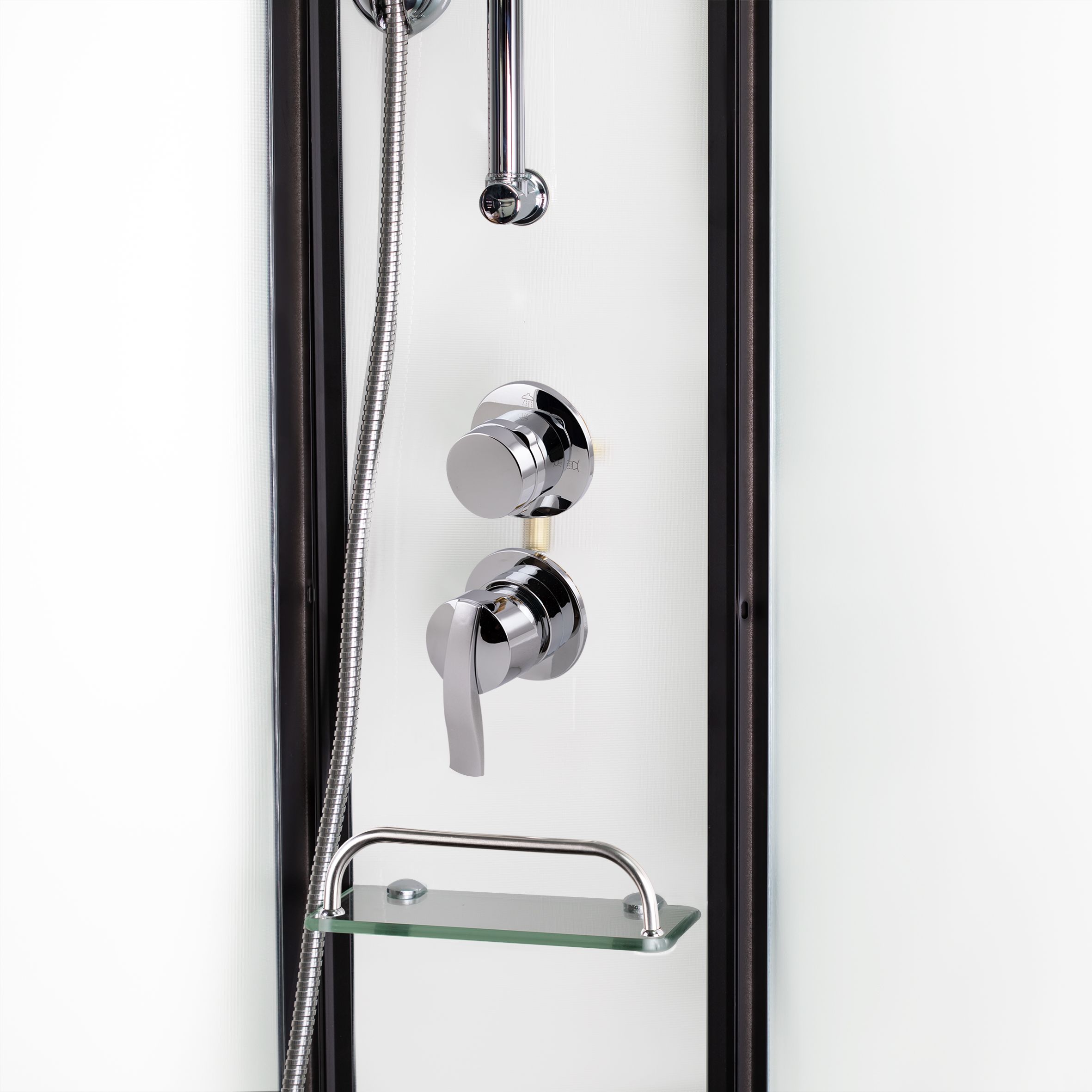 Душевой бокс Lidz Majatek SB90x90.BLA.LOW.TR, стекло прозрачное 5 мм