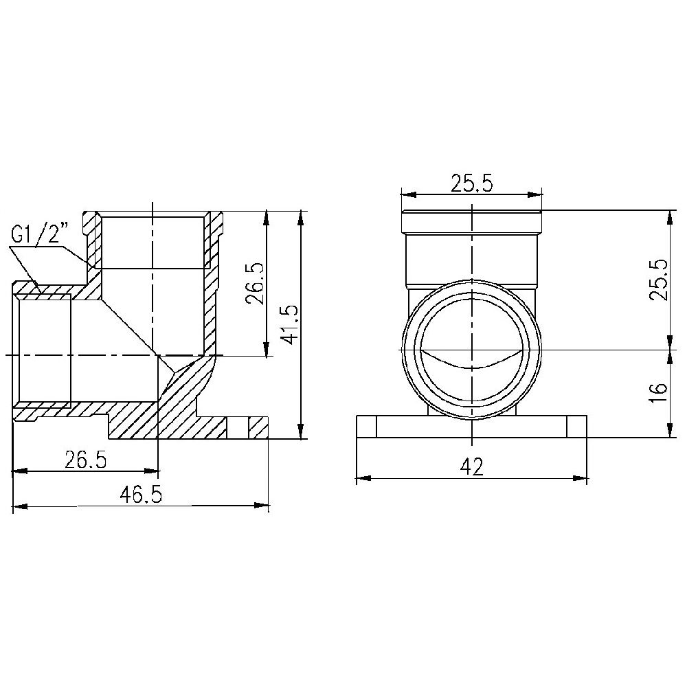 Кут настінний SD Forte 1/2" ВВ SF37115