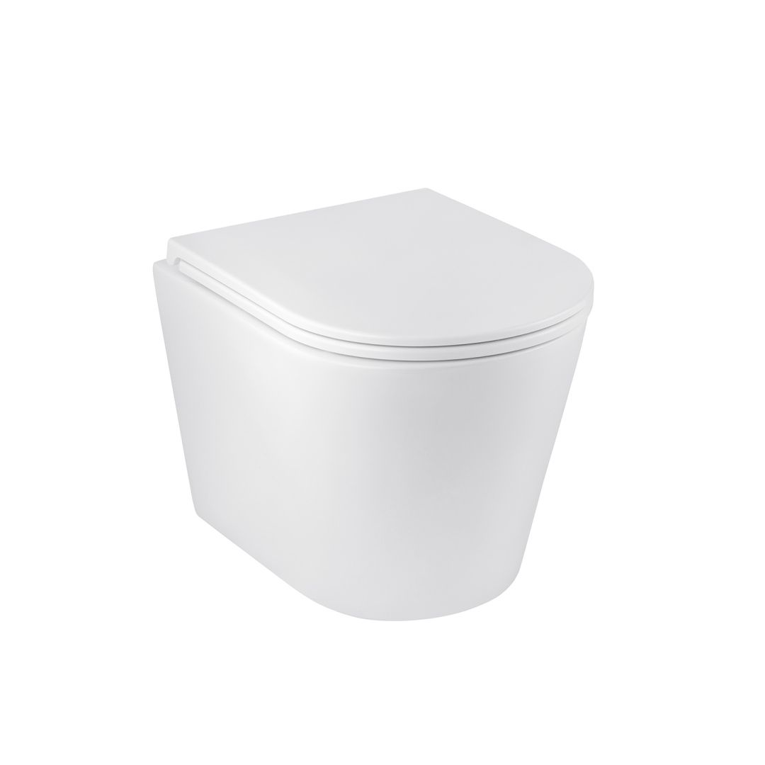Унітаз підвісний Kroner Armada WHI513636 RIMLESS безобідковий з сидінням Slim Duroplast / Soft-close / Quick relase (KA513636WHIR)