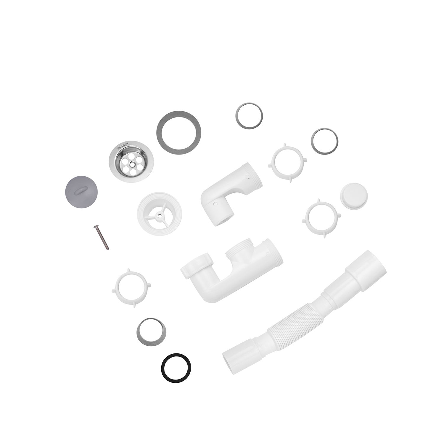 Сифон для душового піддона Kroner KRP - ST02 1 1/2"х40/50 мм з ревізією