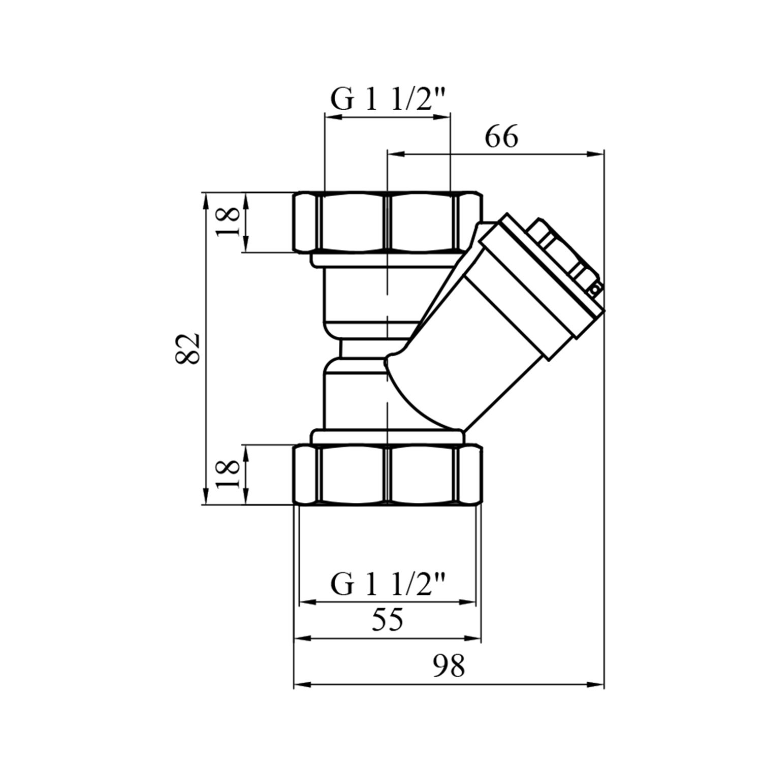 Фільтр грубої очистки STA (DN) 40 ВВ латунний