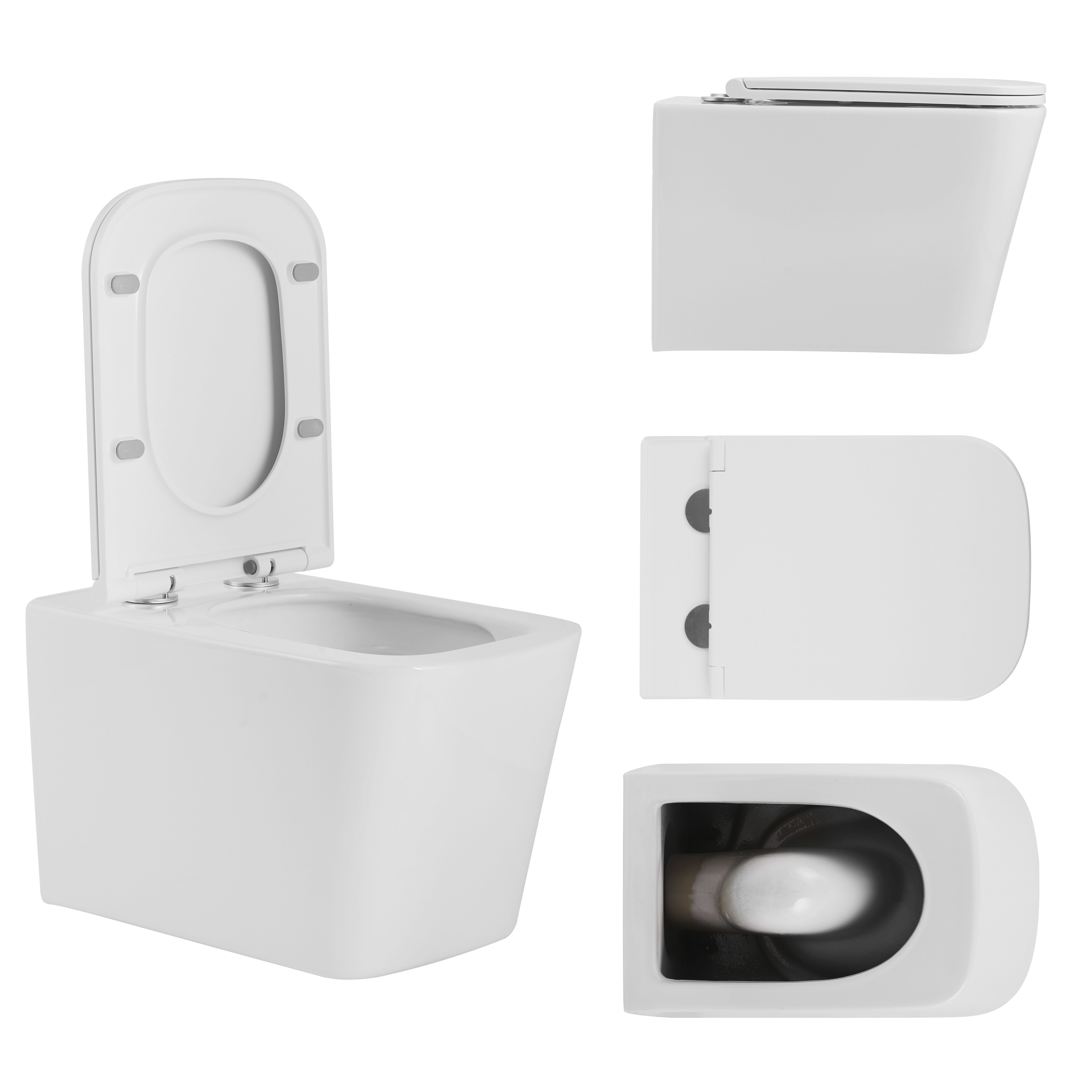 Унітаз підвісний Qtap Tern Ultra Quiet безобідковий з сидінням Soft-close WHITE QT17332303AW