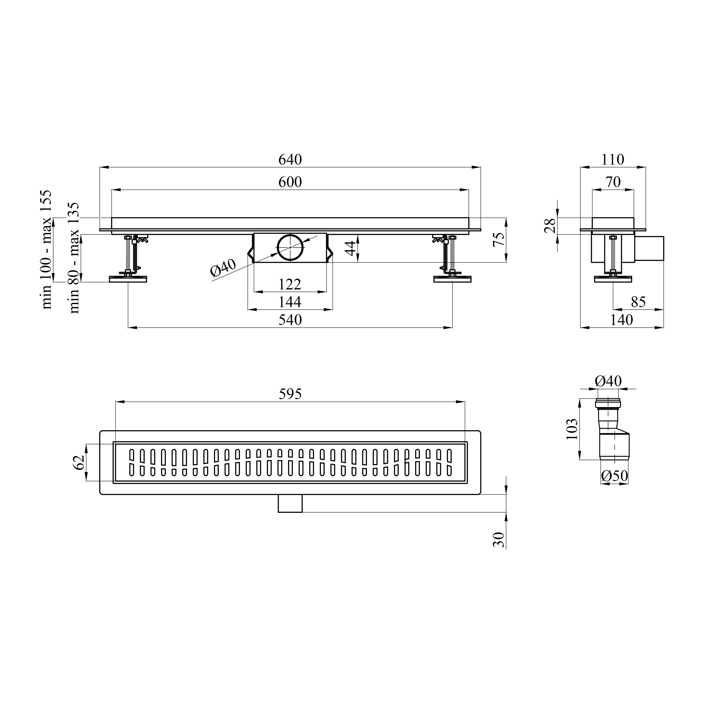 Трап лінійний Kroner KRP Eifel W60 Welle