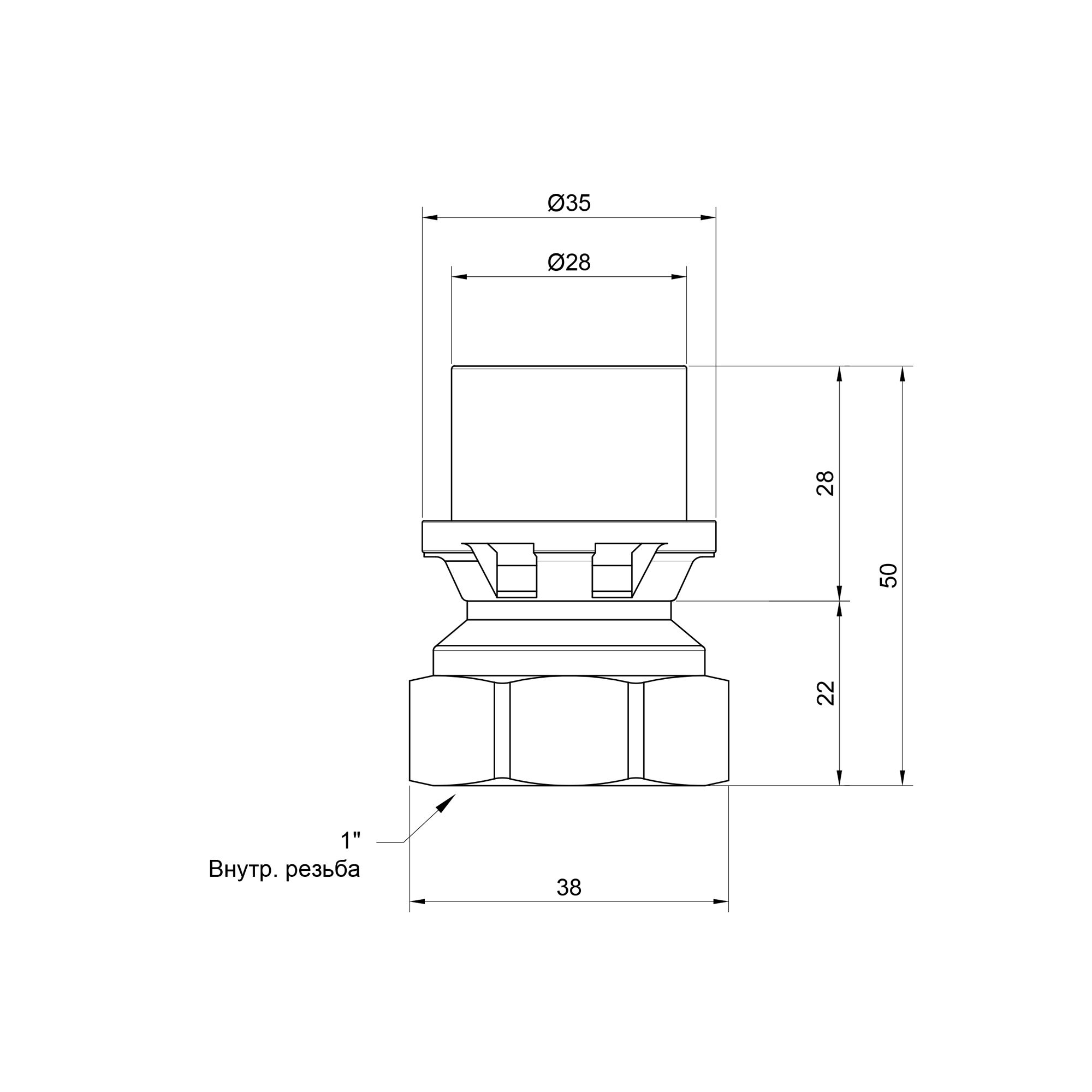 Перехідник прес Icma 26х1/2" ВР №401
