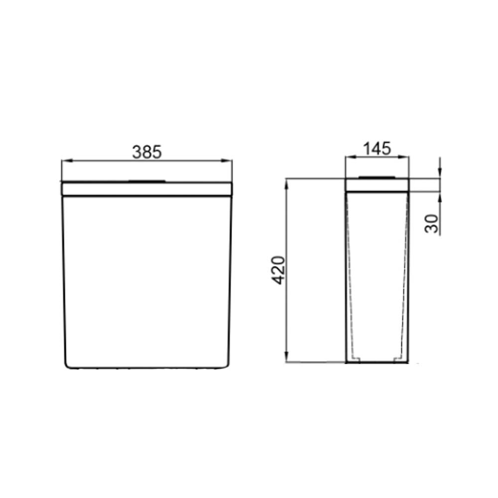 Qtap Tern бачок унітазу (сумісний з Scorpio, Tern, Robin, Virgo) нижнє підведення, (без чаші і сидіння) 3 /7.15L 365X145X420mm WHITE