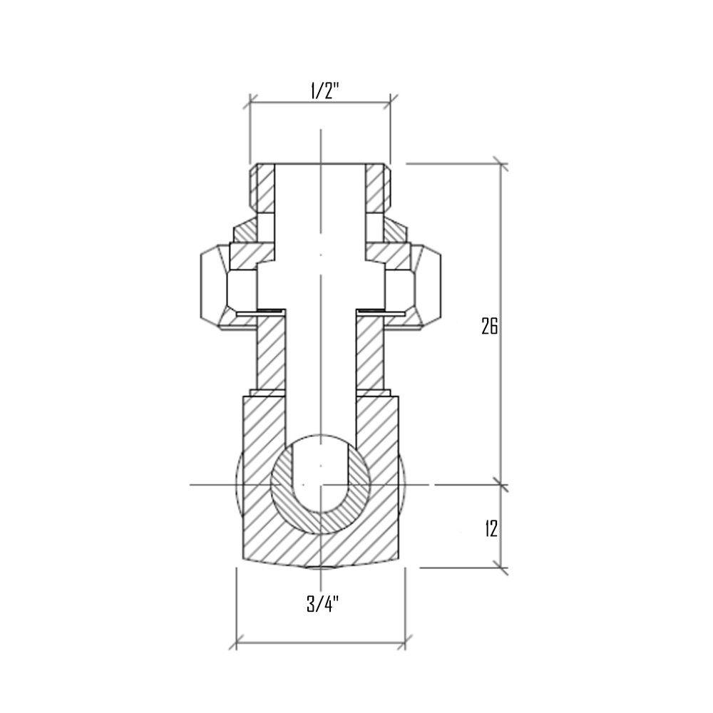 Вентиль простой Icma 1/2" заднее подключение №917