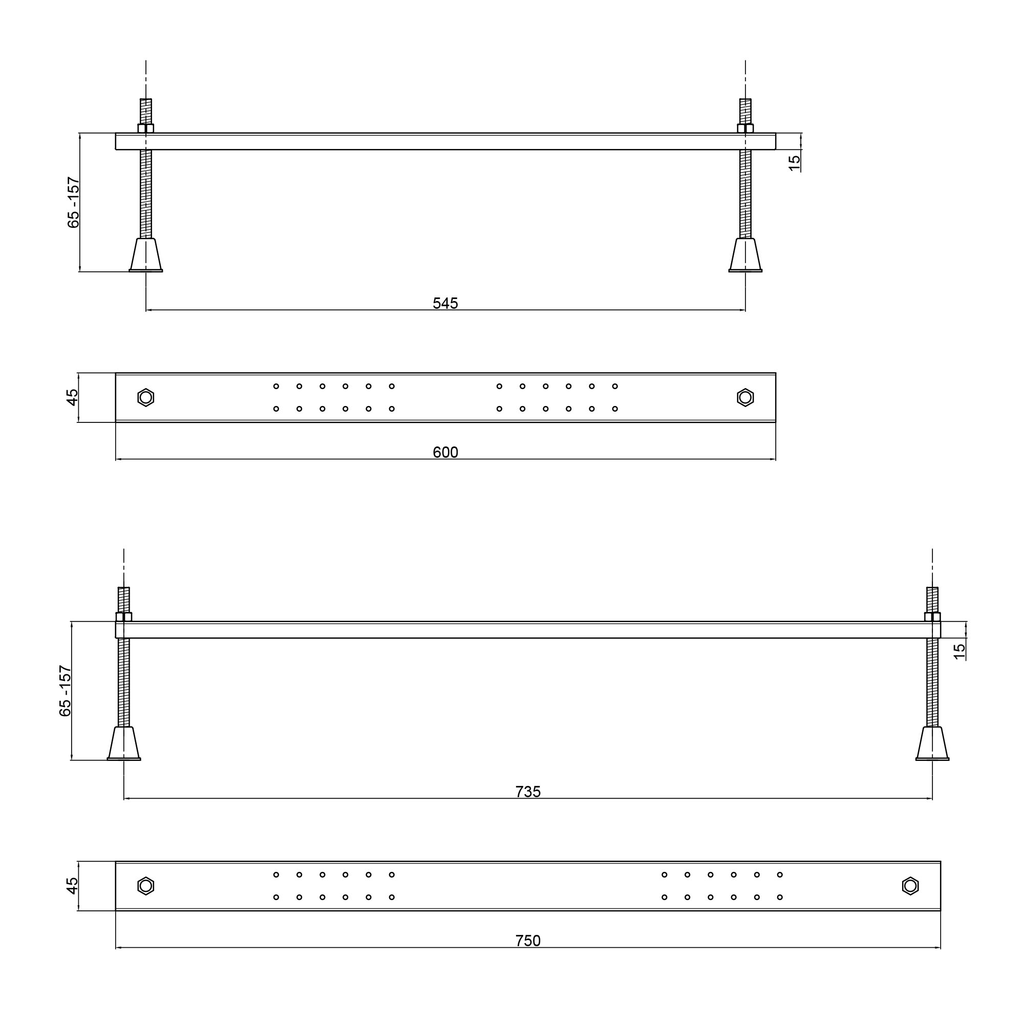Ножки для асимметричной ванны Lidz Nozki A