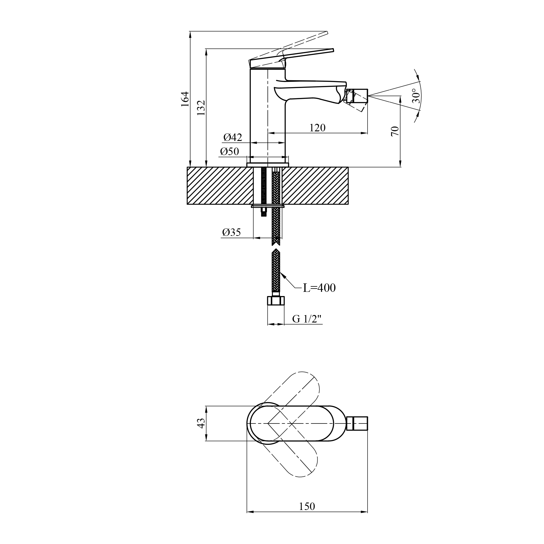 Змішувач для біде Kroner Element 211210-0101