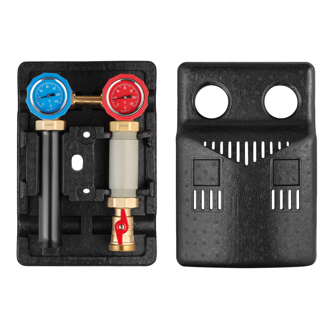 Насосна група з термостатом Karro 1" нержавіюча сталь KR-15174