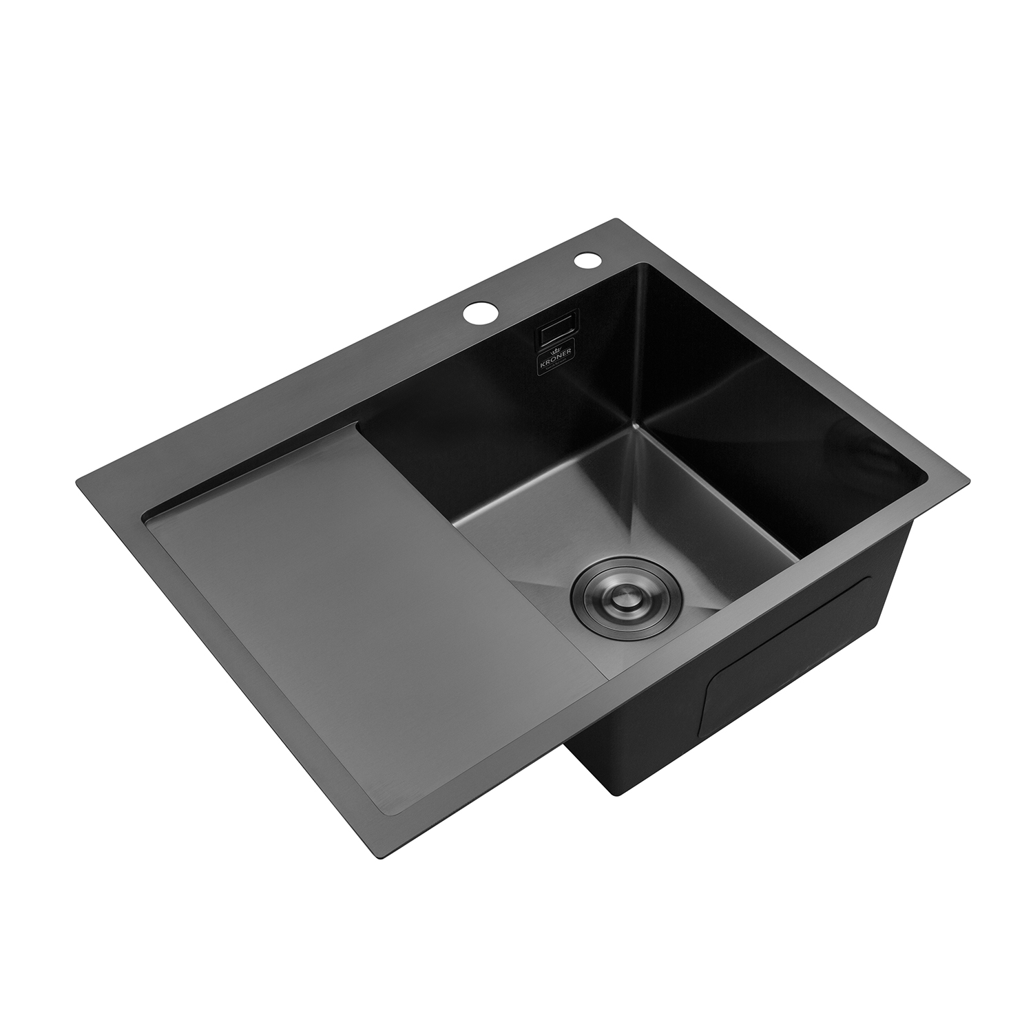 Кухонна мийка Kroner KRP Schwarze - 6350RHM PVD (3.0/1.0 мм)