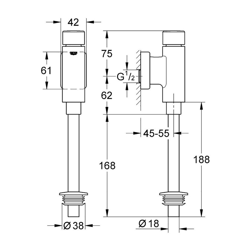 Кран для писсуара Grohe Rondo 37339000