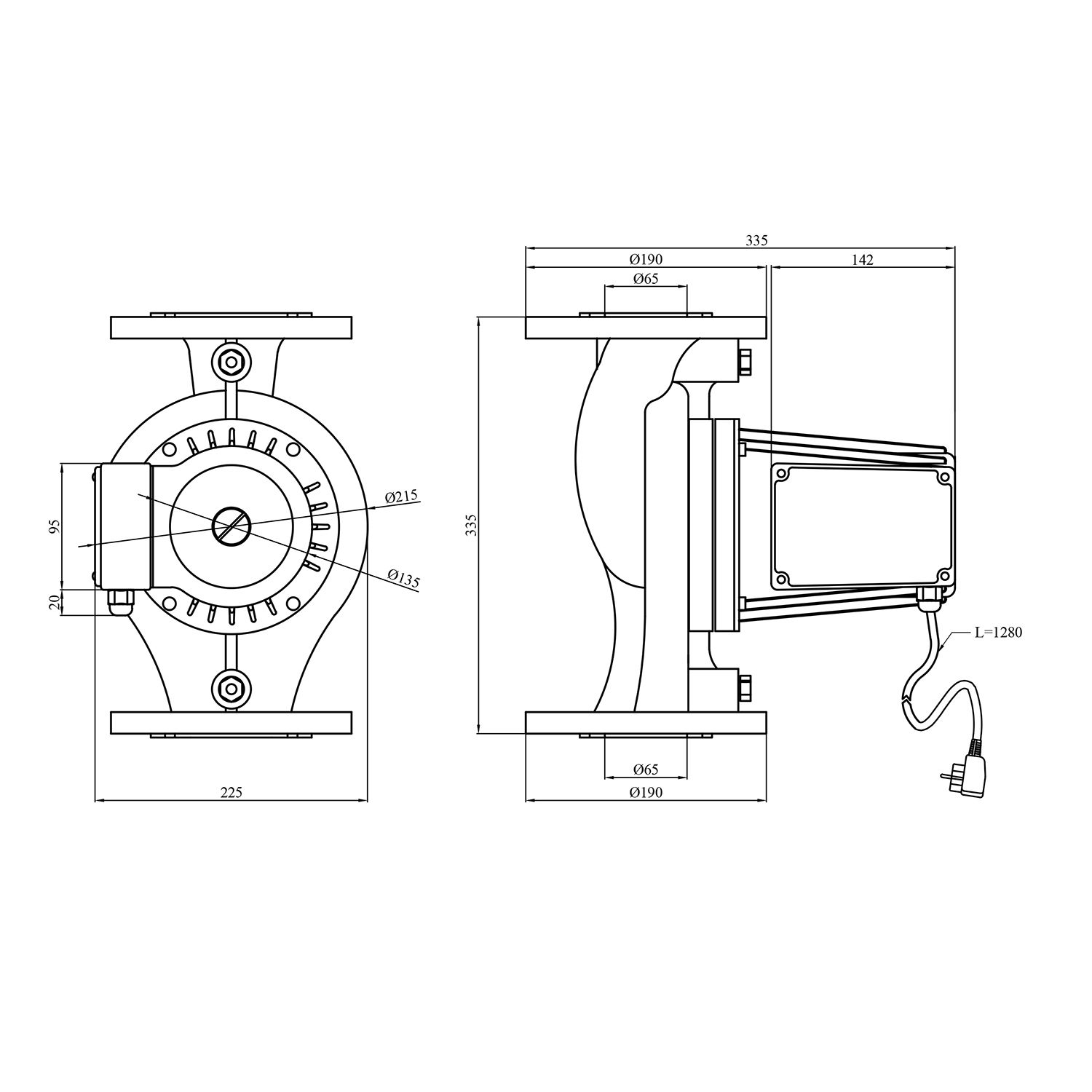 Насос циркуляційний фланцевий Pumpman GRS65/11F Нmax 11 м Qmax 45 куб.м 1500 Вт