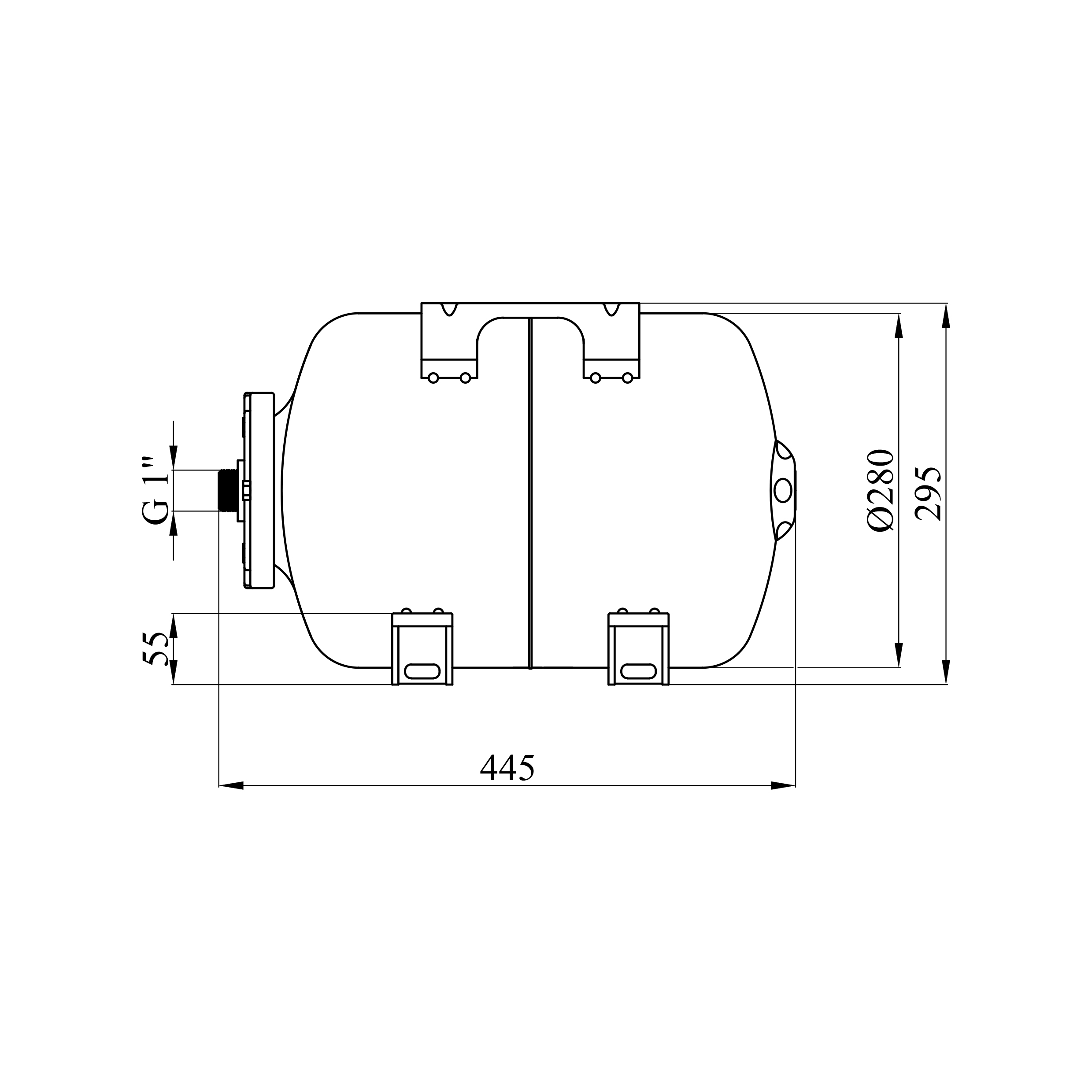 Гідроакумулятор Pumpman горизонтальний 24 л полімерний фланець