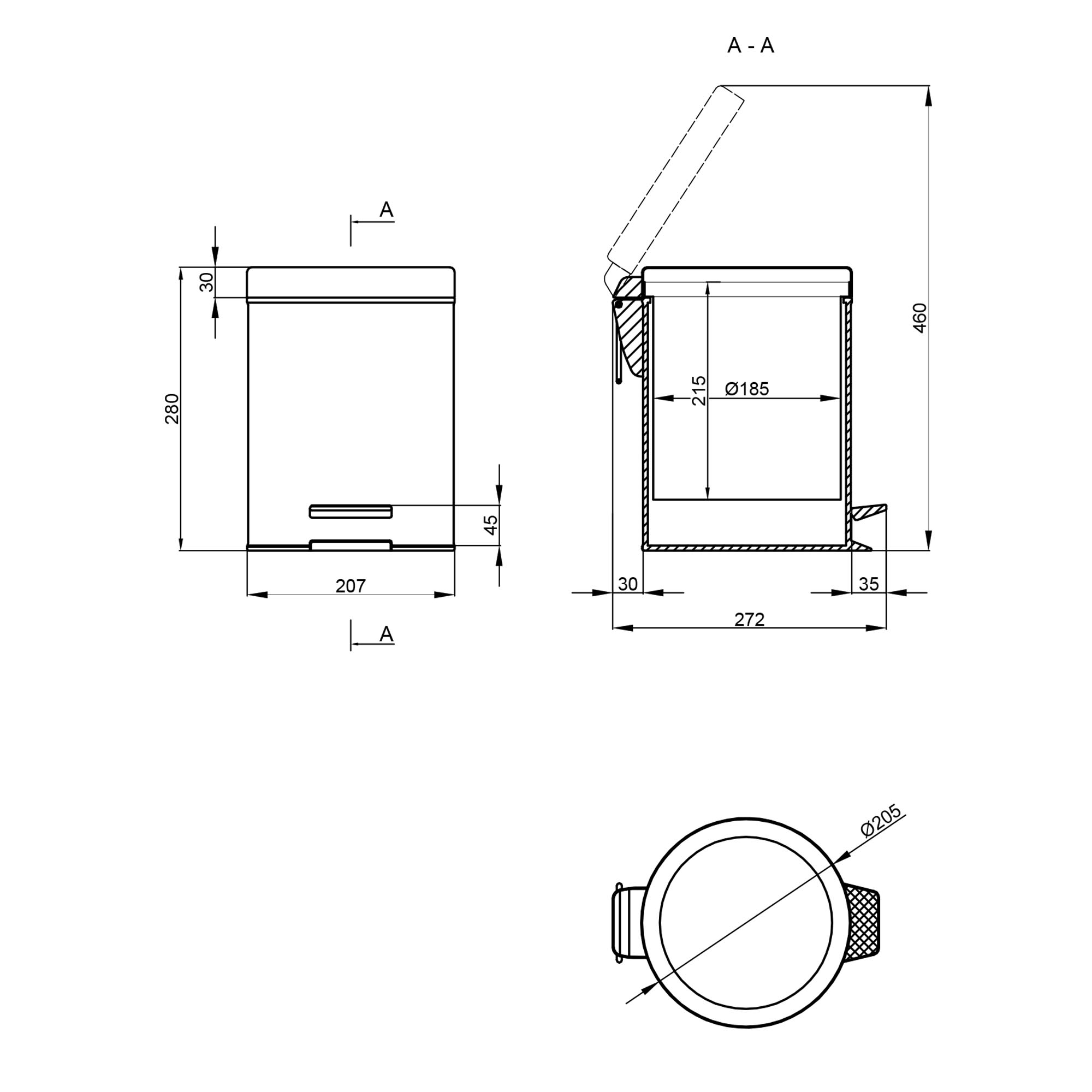 Ведро для мусора Qtap Liberty ORO 1149 5 л