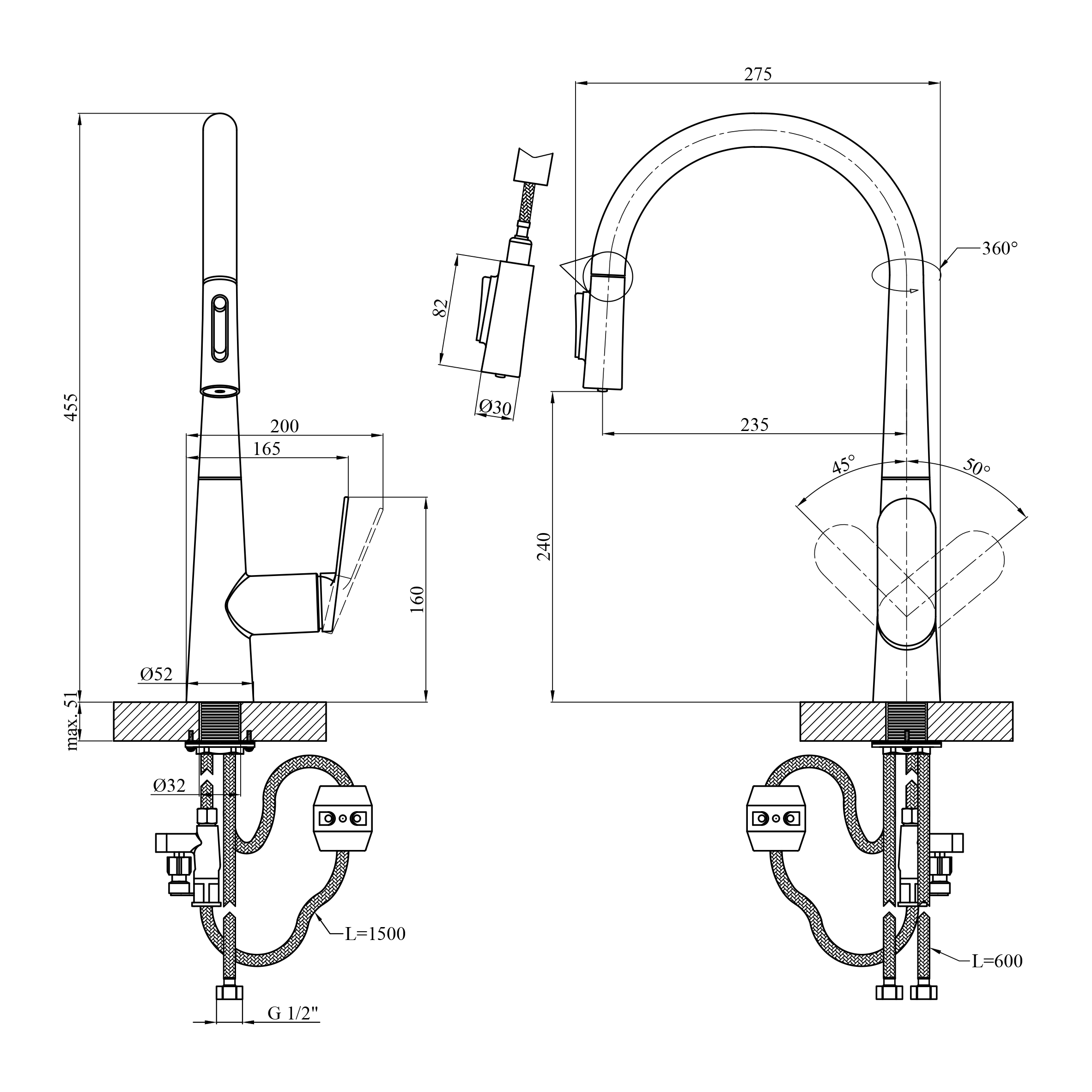 Змішувач для кухні Kroner Element 211569-3801