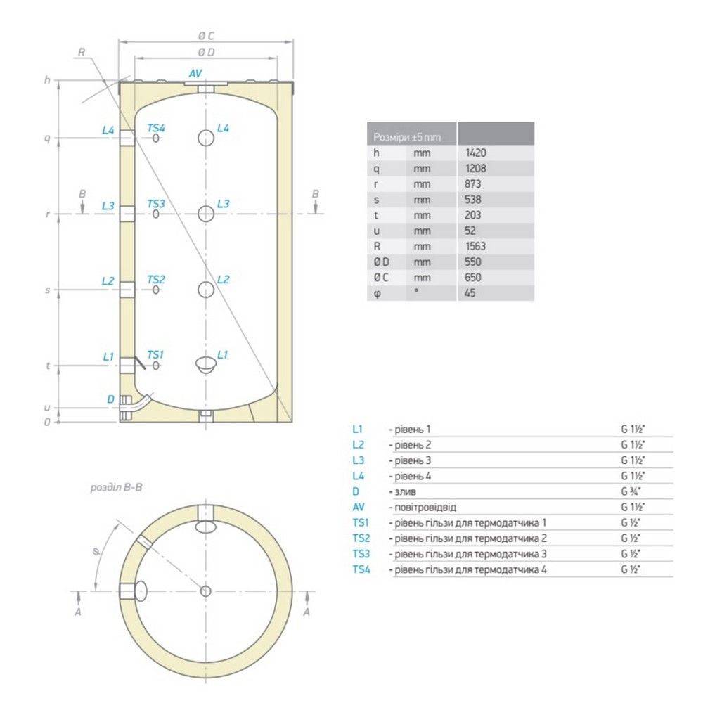 Буферная емкость Tesy 300 л (V30065F41P4) 300634
