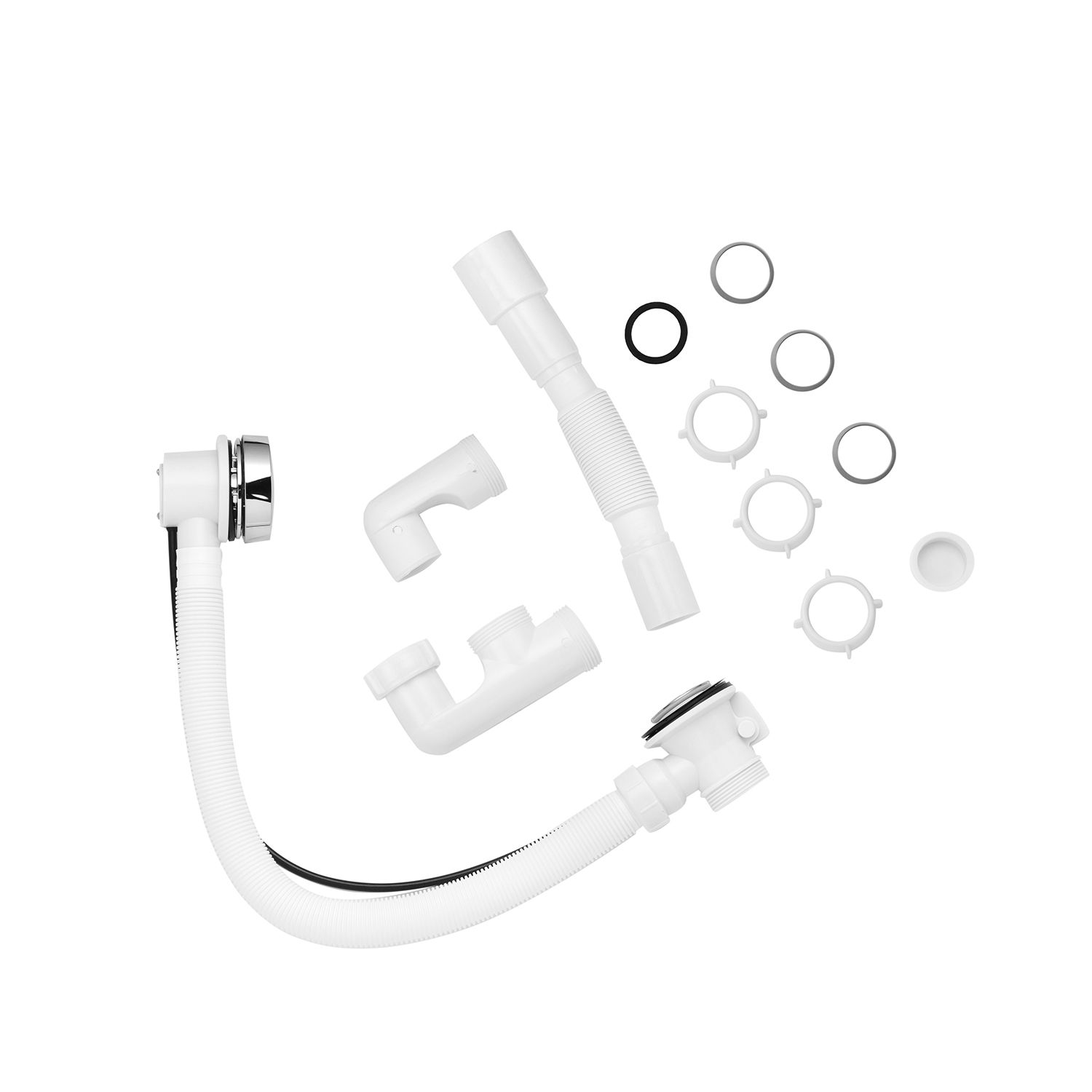 Сифон для ванни Kroner KRP - BS05P 1 1/2"х40/50 з системою Сlick-Сlack, з переливом та ревізією