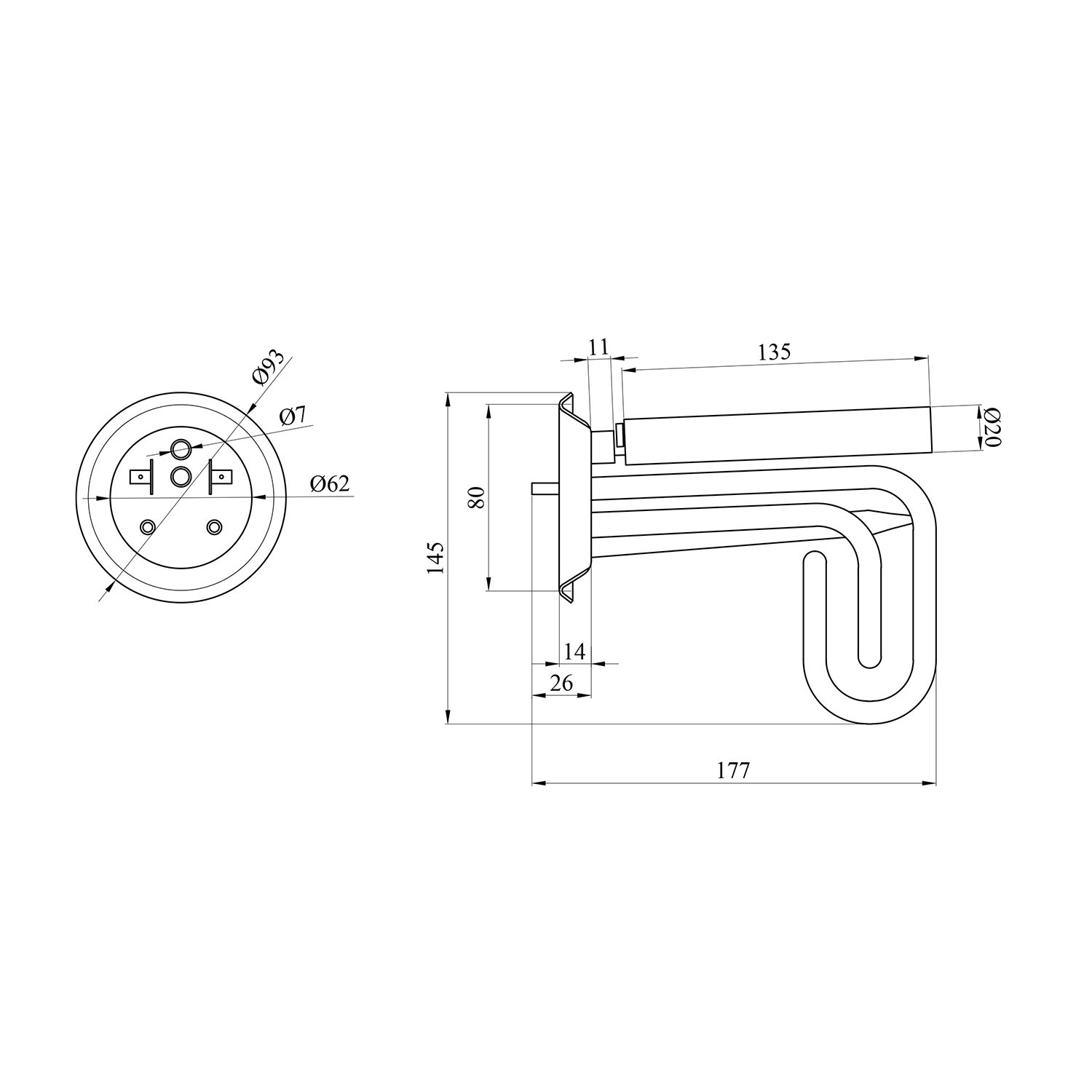 Тен для водонагрівача Kroner Small 1500 Вт