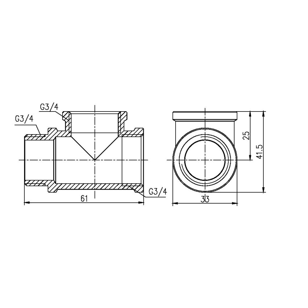 Трійник Thermo Alliance Forte 3/4"Вх3/4"Вх3/4"З SF36320