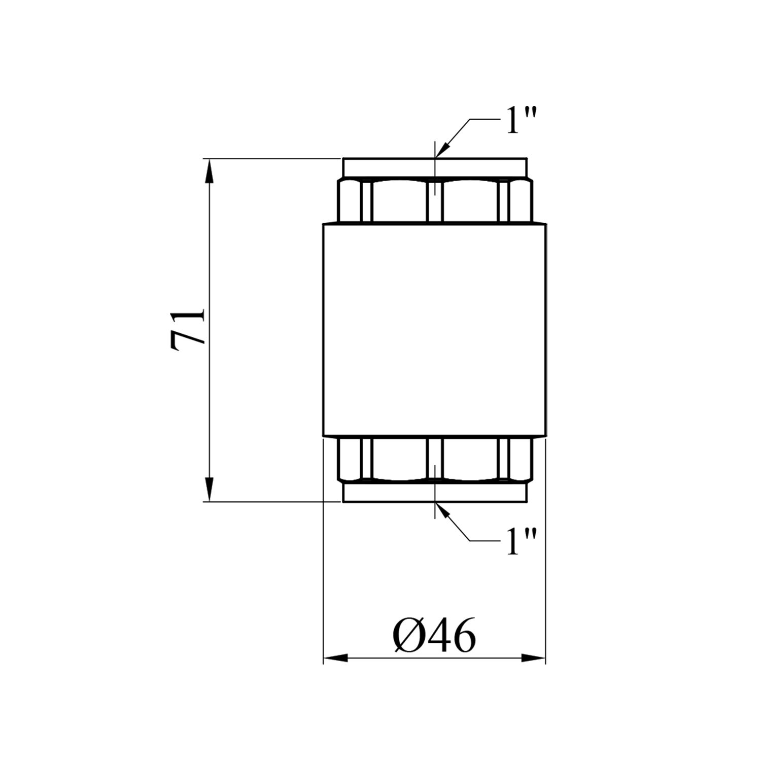 Зворотний клапан Karro 1" ВВ з латунним штоком KR-6120