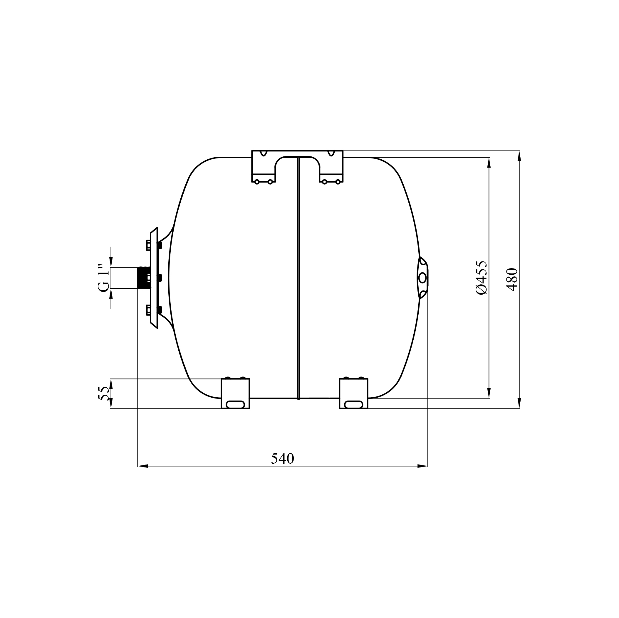 Гідроакумулятор Pumpman COS горизонтальний 80 л