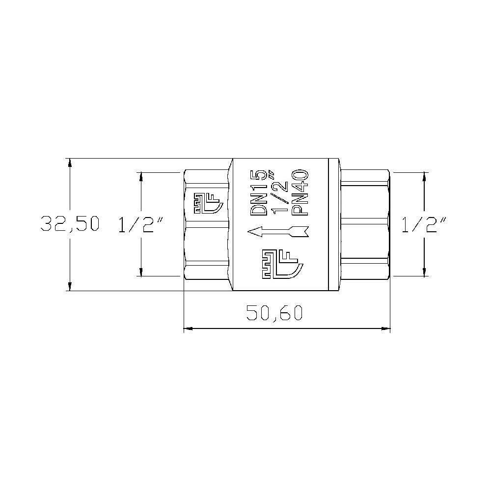 Зворотній клапан із латунним штоком Thermo Alliance Forte 1/2"В нікель SF240NW15