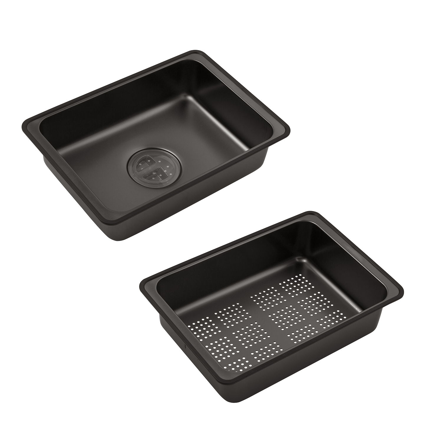 Кухонна мийка Kroner KRP Schwarze - SET7546ARTHM PVD (3.0/0.8 мм)