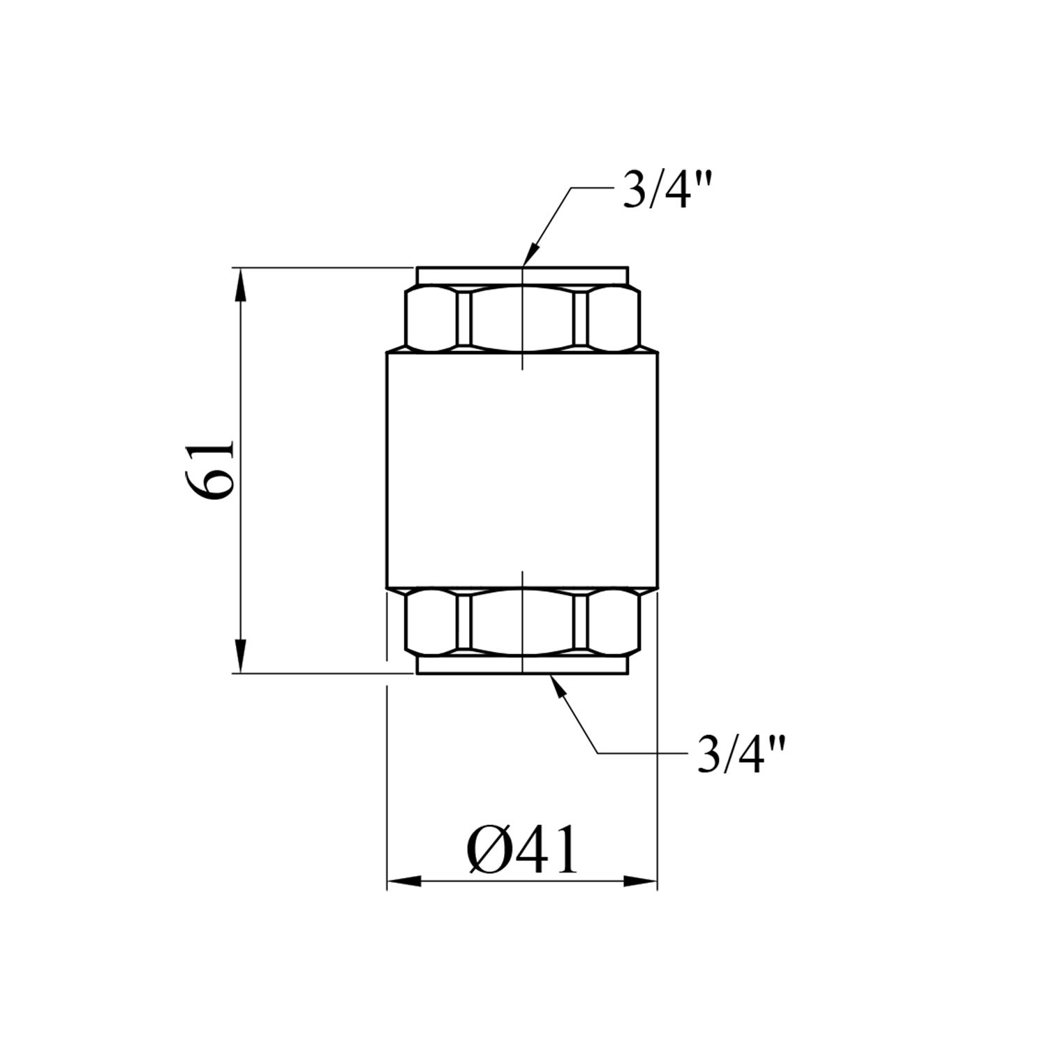 Зворотнй клапан Karro 3/4" ВВ з латунним штоком KR-6120