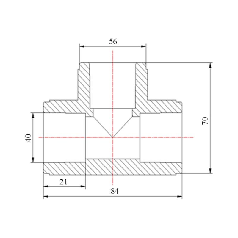 Трійник з поліпроп. 40 д/труб з поліпроп.  Blue Ocean "Білий"