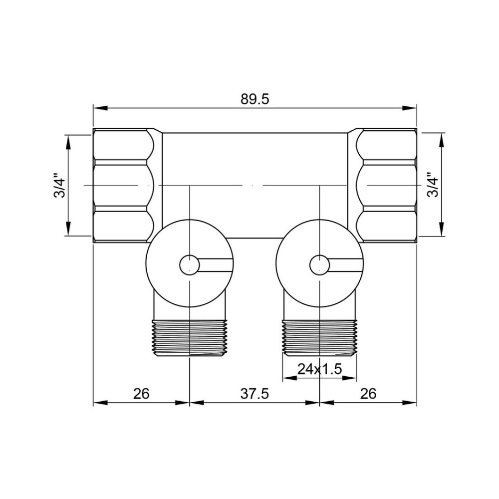Коллектор Icma 3/4" 2 выхода №228