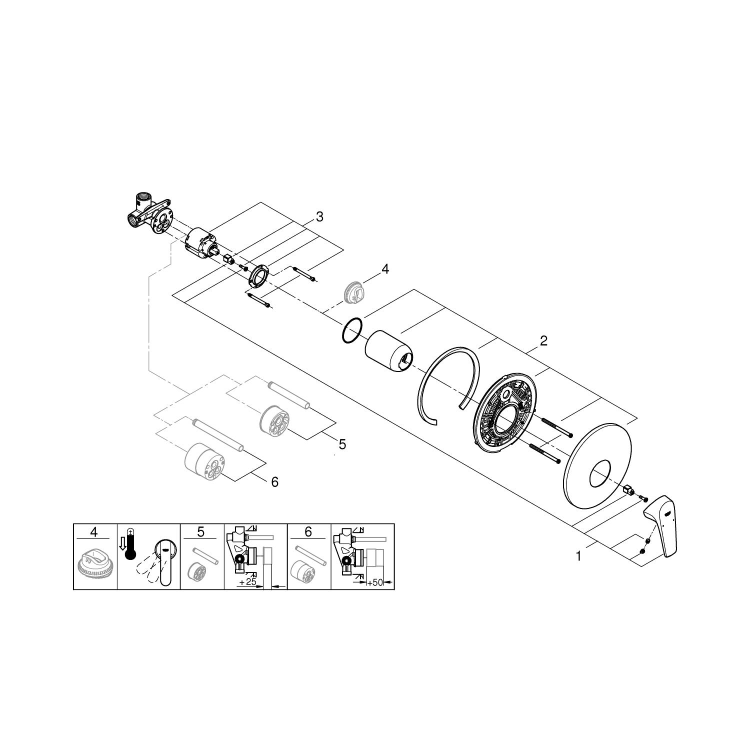 Змішувач прихованого монтажу для душу Grohe Start Flow 29116000